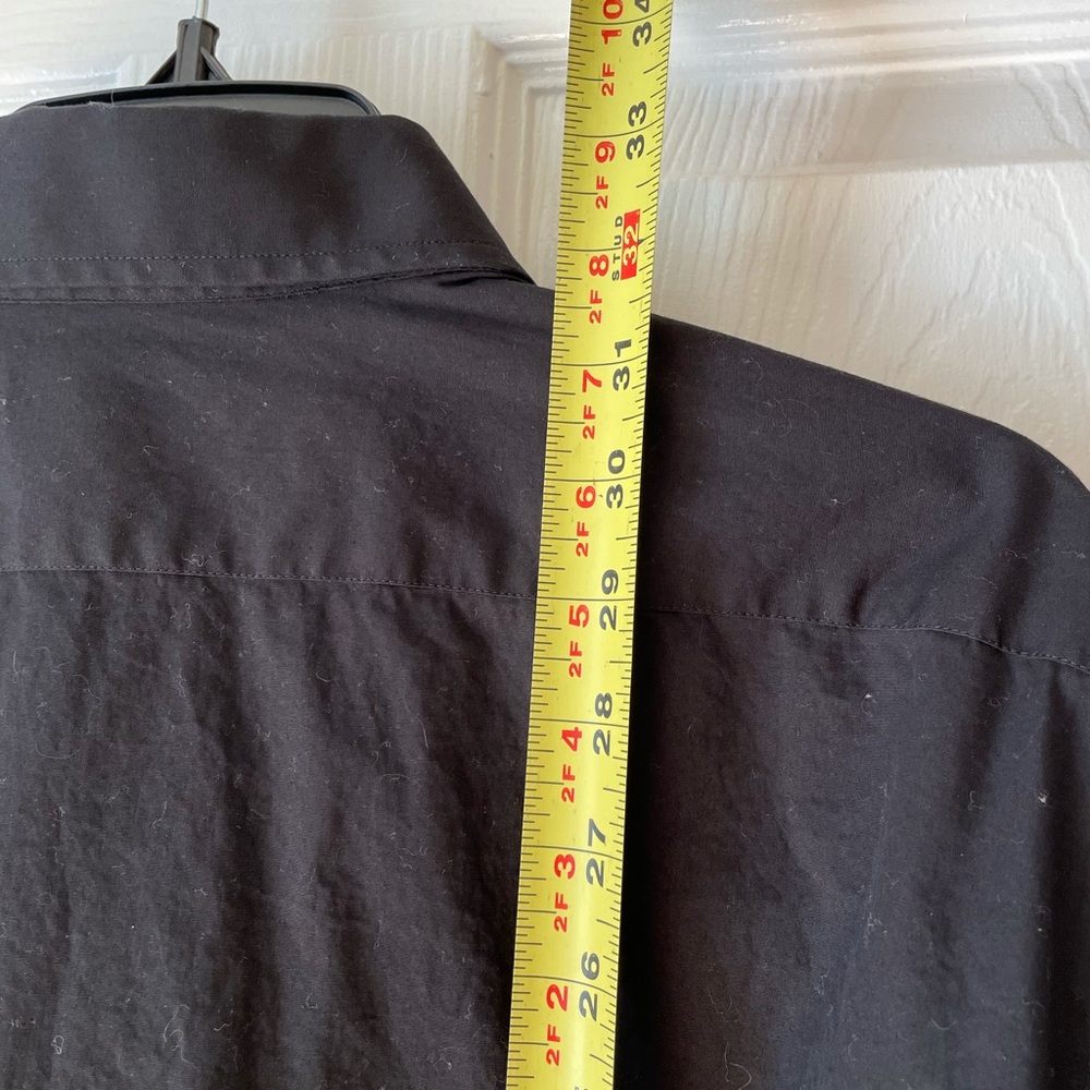 Express Button Up Formal Shirt Solid Black 1mx We… - image 6
